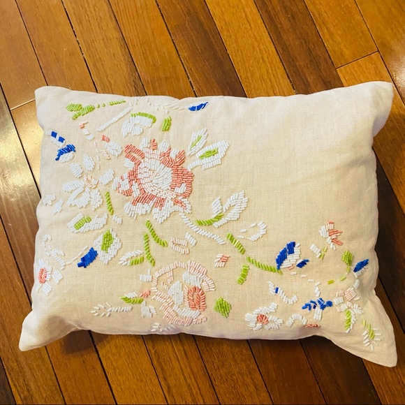 Lands' End Other - Lands’ End Home Floral Beaded Throw Cushion Cover and Pillow
